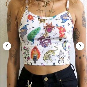 ❤️Ying Yang Biker Chick Tigress Ninja Crop Top-XS